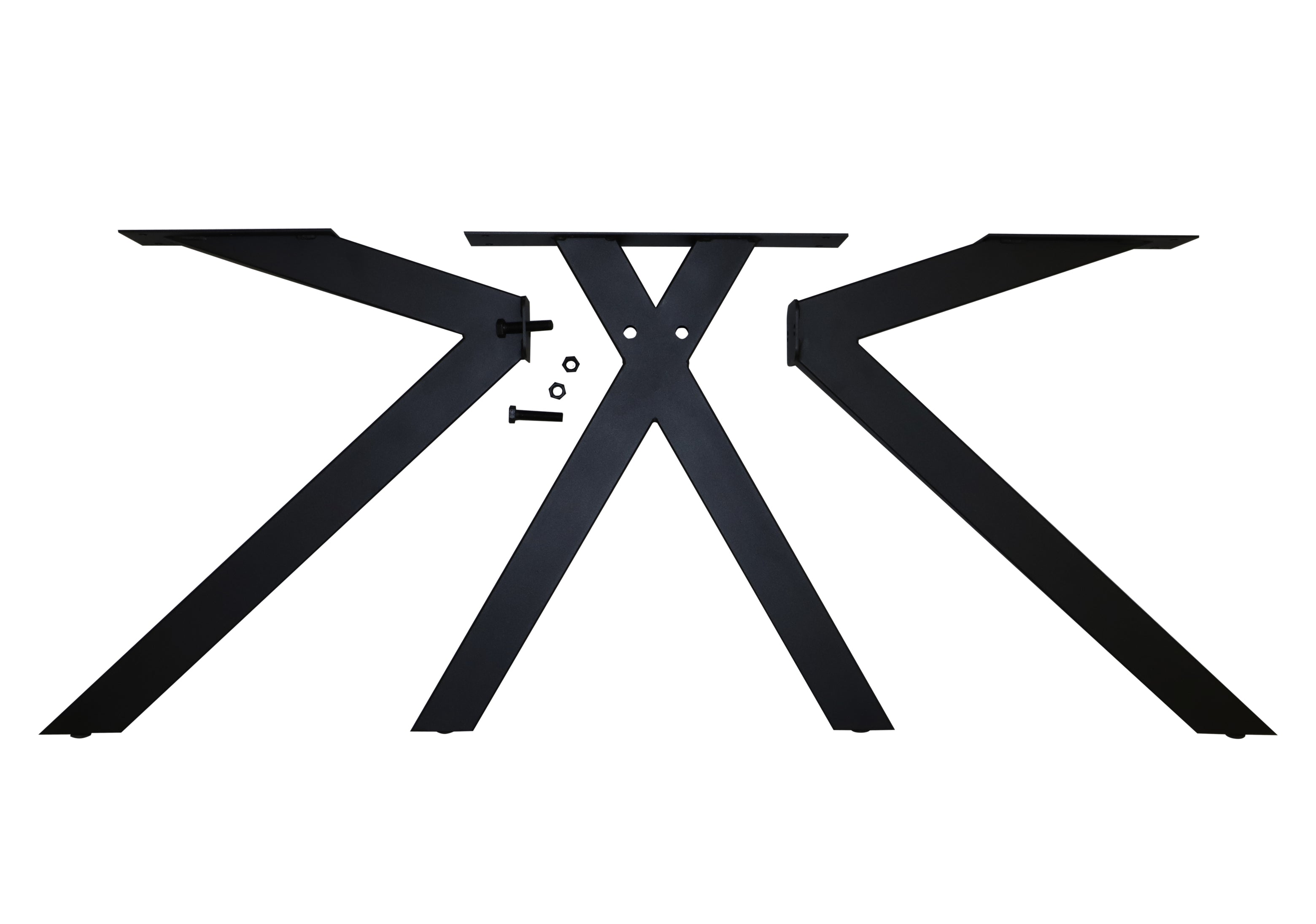 Esstisch ANTON Wildeiche Massiv mit Schweizer Kante – 3 cm Platte, Spider-Gestell Metall Schwarz, geölt (160–240 cm)