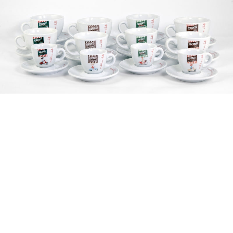 AVANTI Doppiotasse „ANINA“ – 2er Set inkl. Untertassen, 100 ml, dickwandig & robust