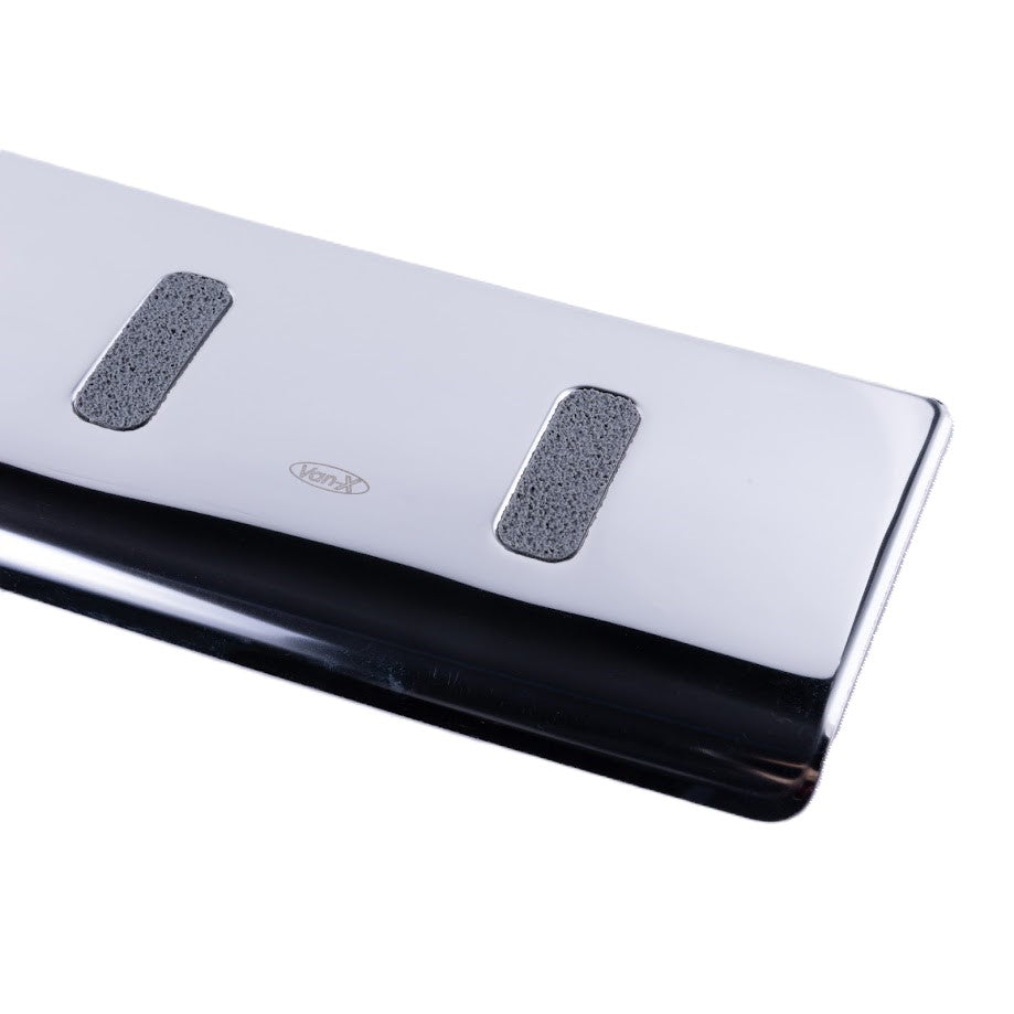 VW T6.1 Heckstoßstangen-Schutzleiste für Flügeltüren – Edelstahl (Mirror + gebürsteter Insert) | 3M Tape