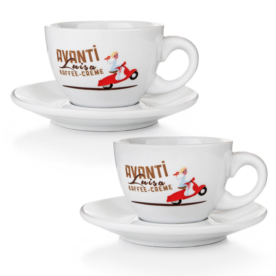 AVANTI Cappuccinotasse „LUISA“ – 2er Set inkl. Untertassen, 180 ml, dickwandig & robust