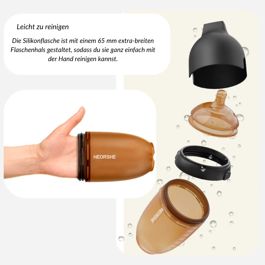 Ultra Wide Neck Baby Bottle 240ml (Schwarz)