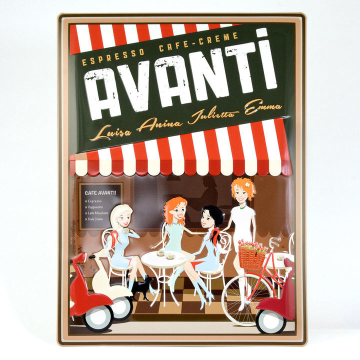 AVANTI Blechschild geprägt – 40×30 cm (400×300 mm), Aluminium-Wandschild mit Aufhängelöchern