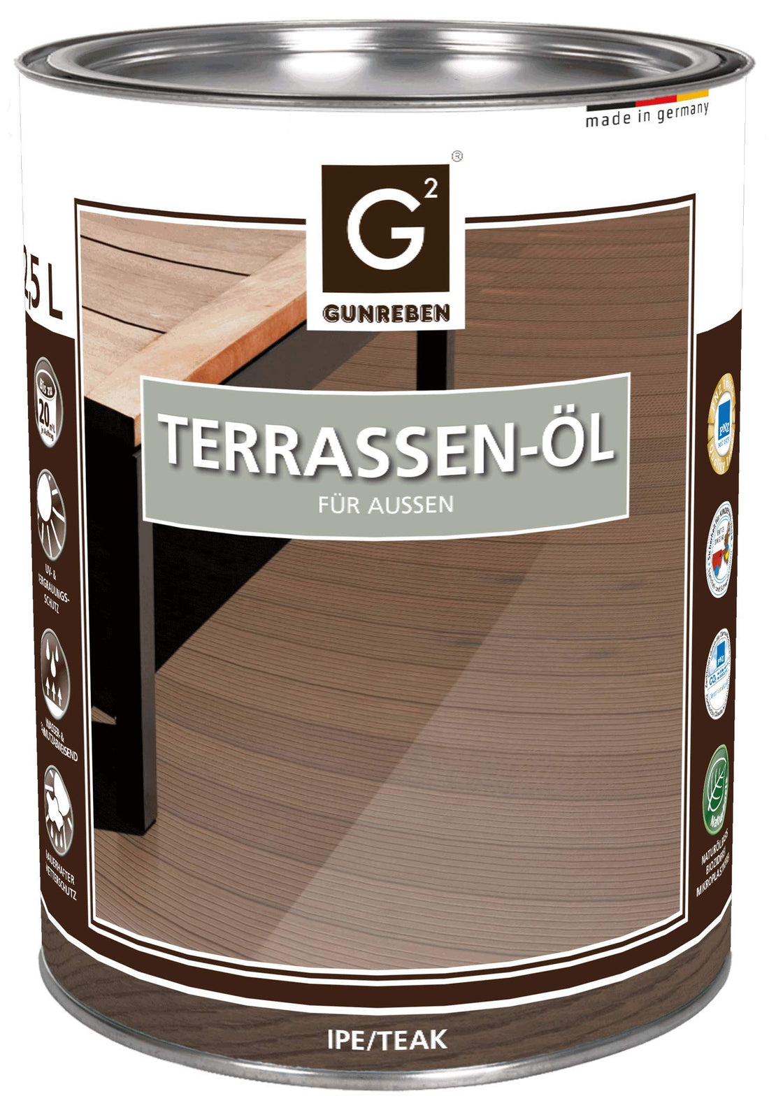 G2 Terrassen-Öl - Gebinde: 2,5 L - Ipe | Teak