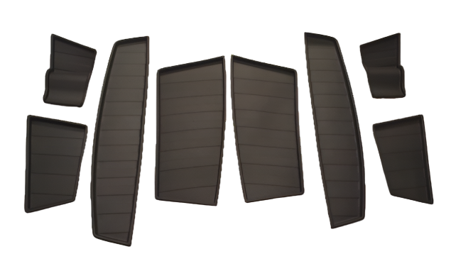 For Citroën Dispatch Door Pocket Rubber Inserts / Mats - Black