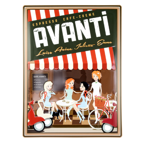 AVANTI Blechschild geprägt – 40×30 cm (400×300 mm), Aluminium-Wandschild mit Aufhängelöchern