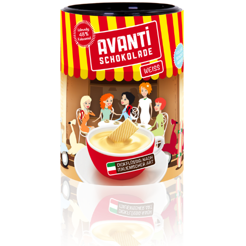 AVANTI Trinkschokolade Weiß – 400 g Dose, italienisch-cremig (leicht angedickt), ohne Emulgatoren