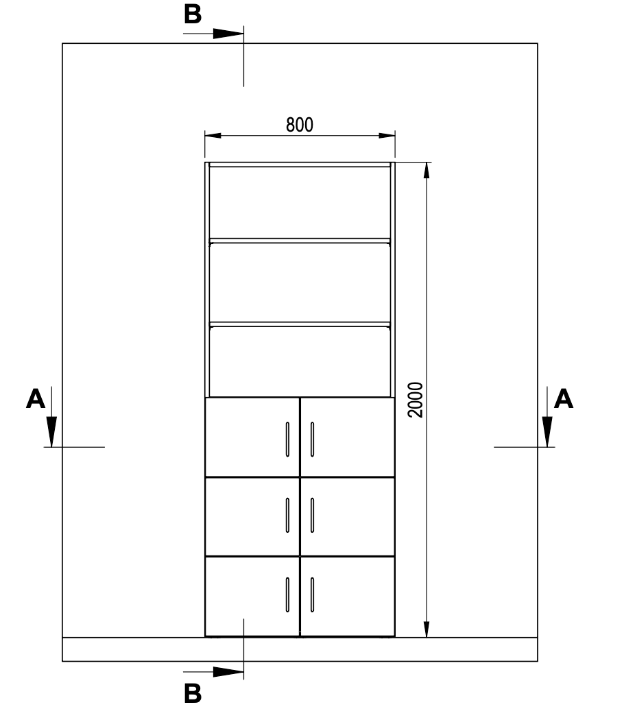 GEBA FlexiShelf mit Türen - 80cm