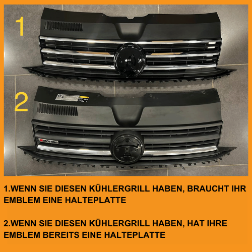 For VW T6 R-Line Front Grille (2 in 1) Badged/Badgeless - Matte Black