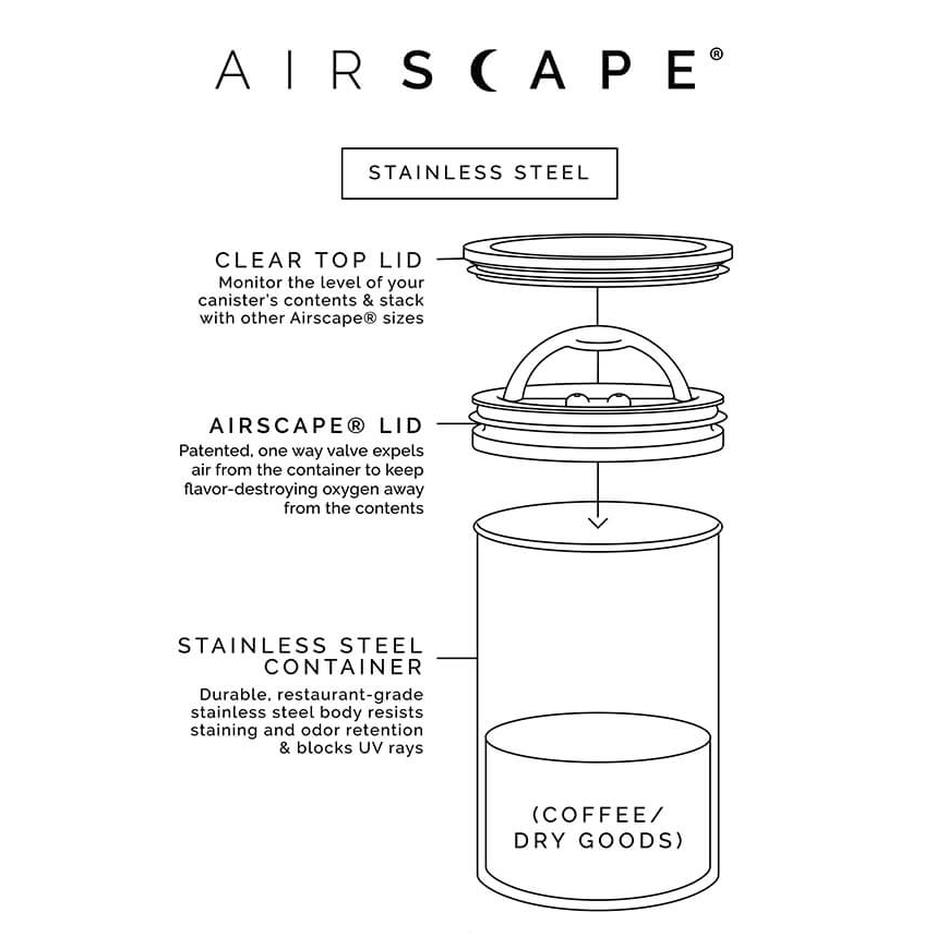 Airscape Coffee Canister 500g – Premium Storage for Fresh Coffee