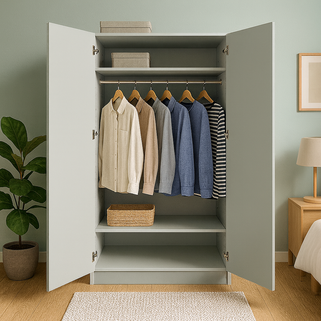 GEBA SmartLine Kleiderschrank 100 cm – Weiß mit LED-Beleuchtung & Soft-Close (Made in Germany)