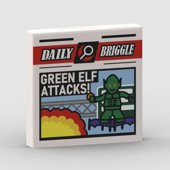 „Daily Briggle“ 2x2 Tile – „GREEN ELF ATTACKS!“ | UV-Druck | MBB-Custom