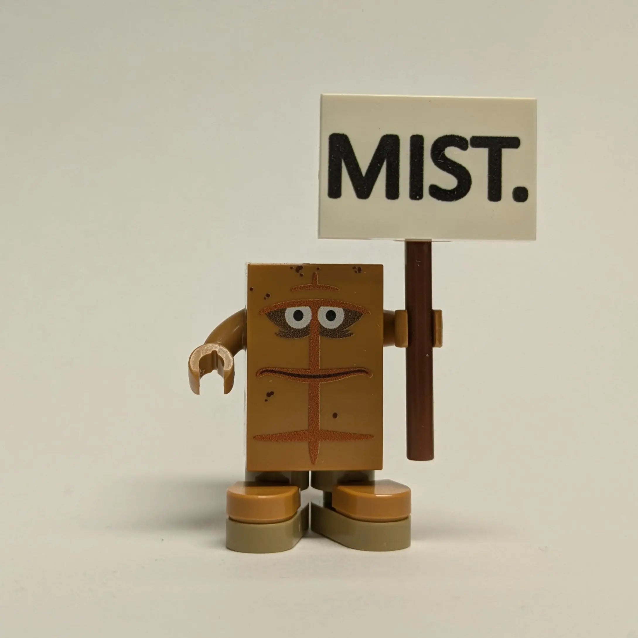 „Das Brot“ – Custom Minifigur (inkl. Schild) | UV-Druck | MBB-Custom