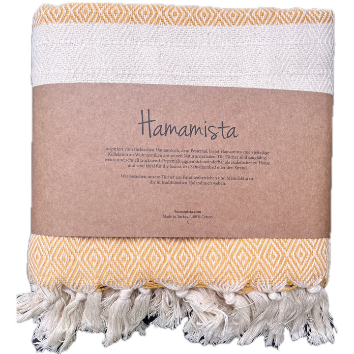 Hamamtuch Charlotte gelb - handgewebt
