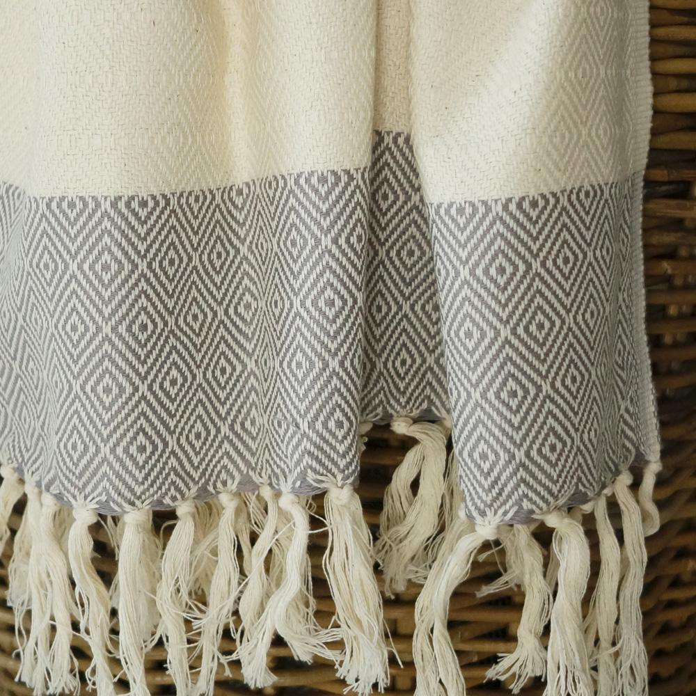 Hamamtuch Charlotte dunkelgrau - handgewebt