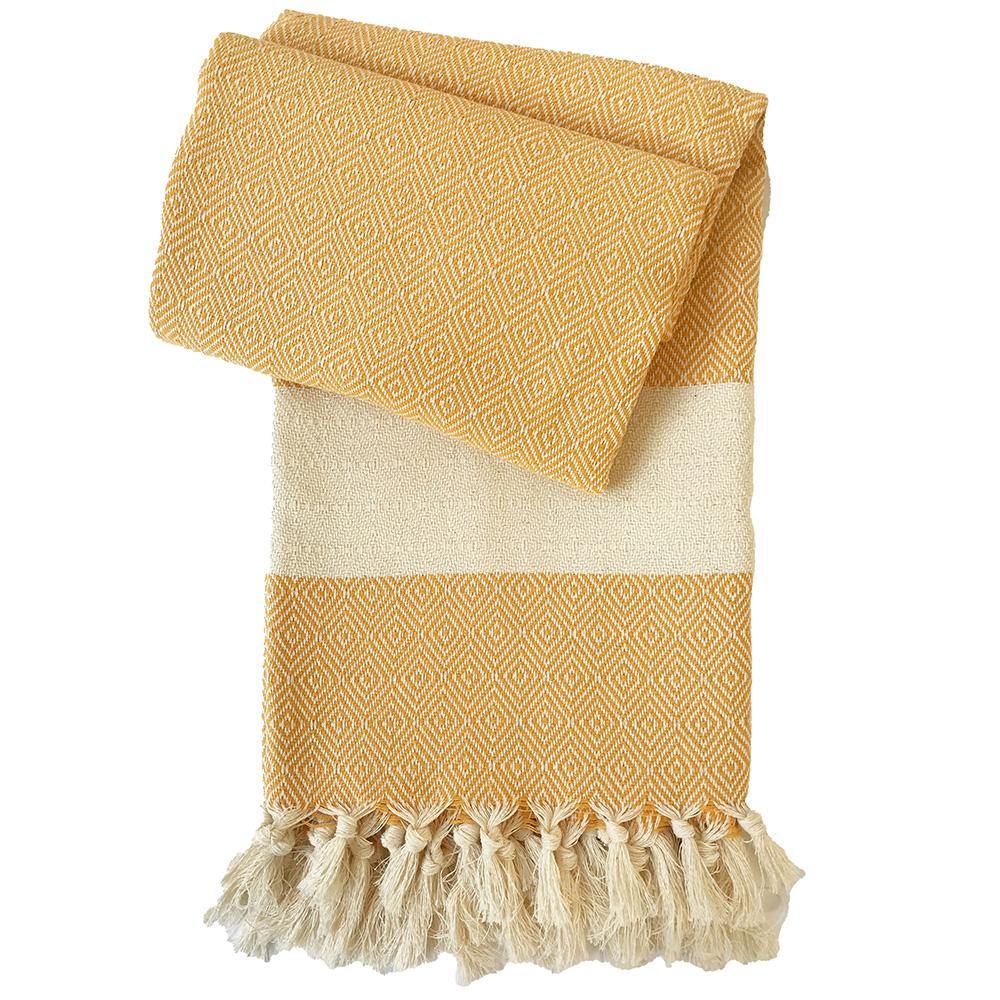 Hamamtuch Charlotte gelb - handgewebt