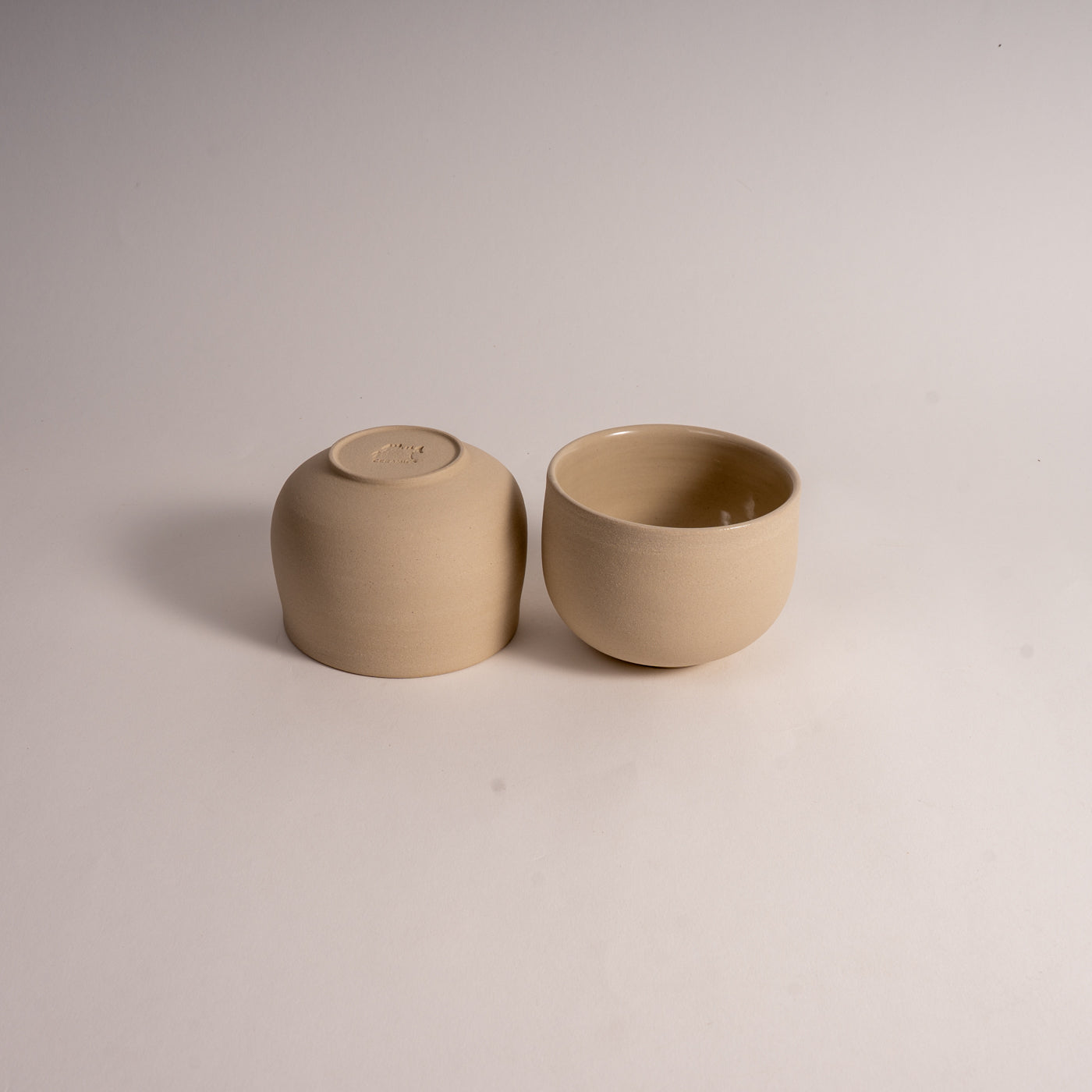 Ocha Teetasse / Matcha Tasse – handgemachte Keramik-Tasse 325 ml, natur außen & glasiert innen (Mannheim)