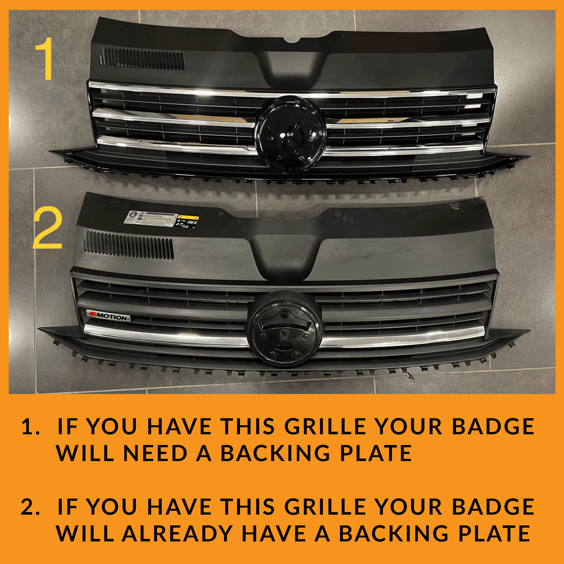 For VW T6 R-Line Front Grille (2 in 1) Badged/Badgeless - Matte Black