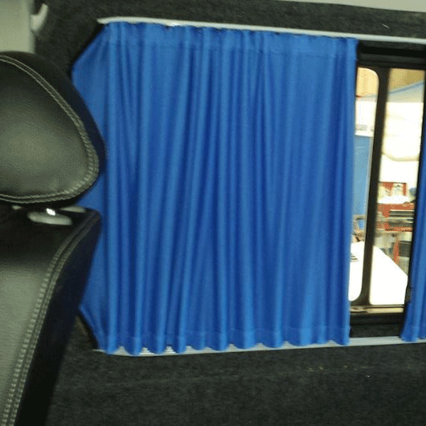 For VW T5 Transporter Van Conversion Premium Curtains Van-X - Black/Blue