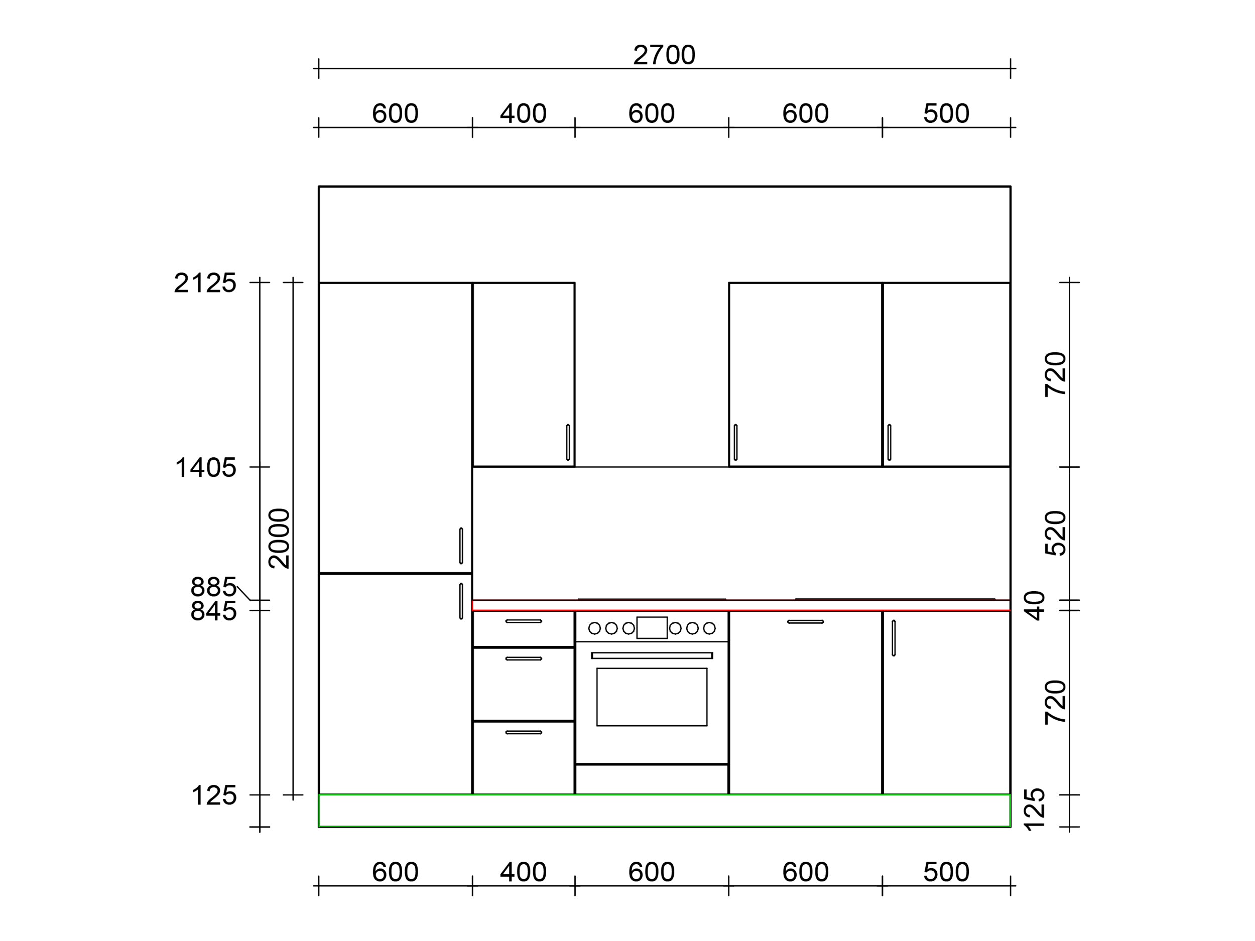 270cm GEBA Komplett-Küchenzeile  – vormontiert mit oder ohne E-Geräten, Nischenrückwand & LED-Beleuchtung