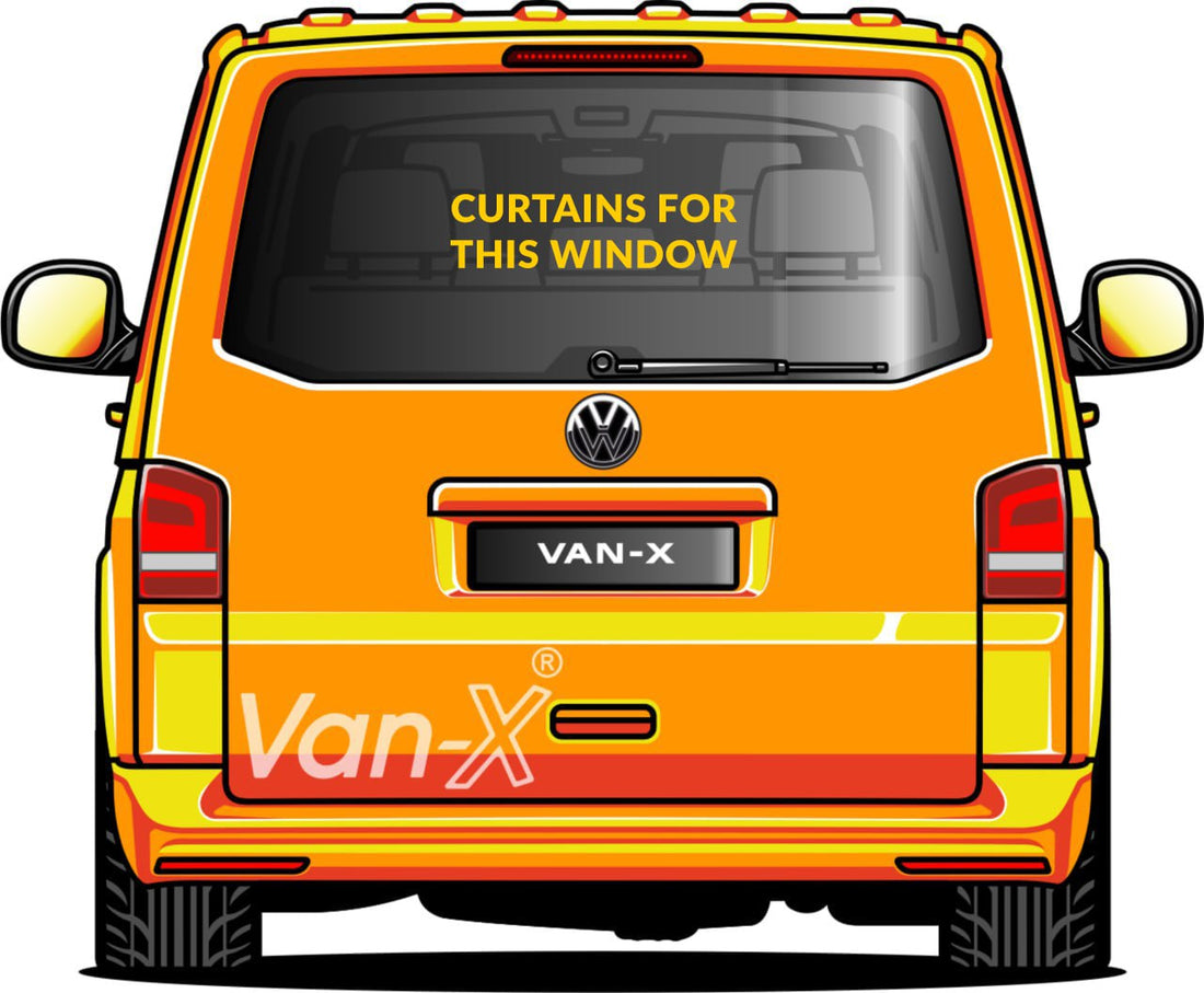For VW T5 Transporter Van Conversion Premium Curtains Van-X - Black/Black