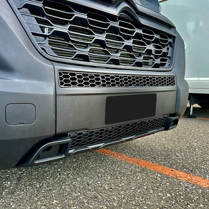 Fiat Ducato Untere Stoßstangen-Grill Wabengitter (Honeycomb) – Matt Schwarz, ABS, Direkt-Ersatz