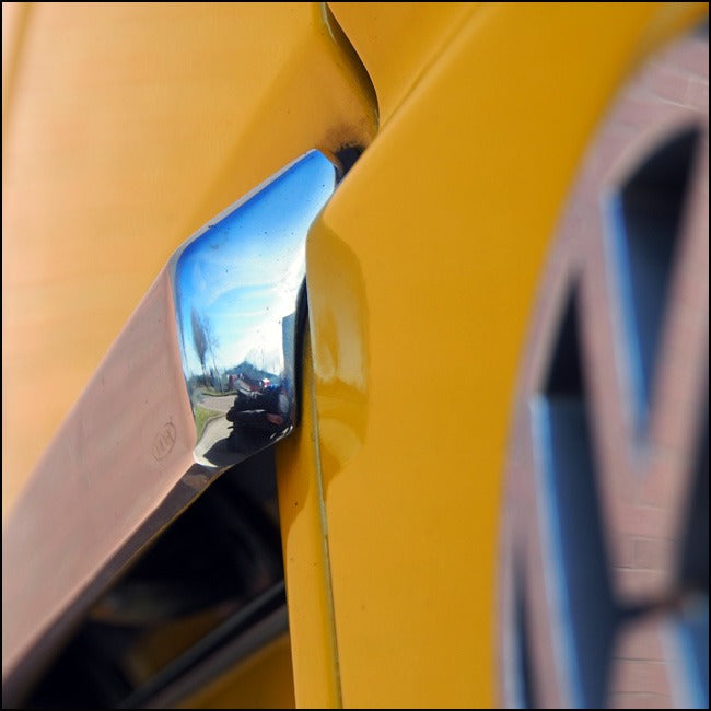 VW T4 Transporter Heckklappen-Kennzeichenleiste Edelstahl – Barndoor Number Plate Trim, Chrom/Mirror Finish, mit 3M Tape (1991–2003)