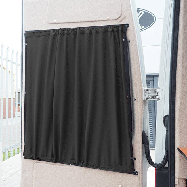 VW Crafter Premium Hecktürfenster Vorhang-Set (Barn Doors) – Blackout Curtain Kit 2-in-1 inkl. Montageset