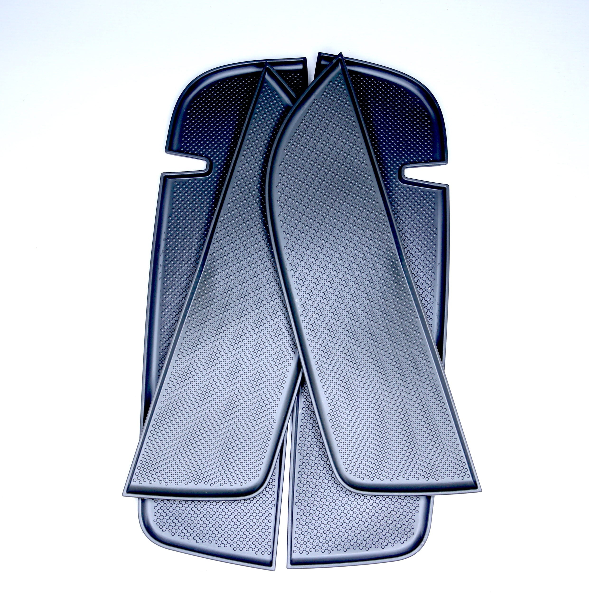 VW T5 / T5.1 Türfach-Einlagen Gummi/Silikon Dunkelgrau – Set (4 Stück) für Single Passenger, Door Pocket Inserts (2004–2015)