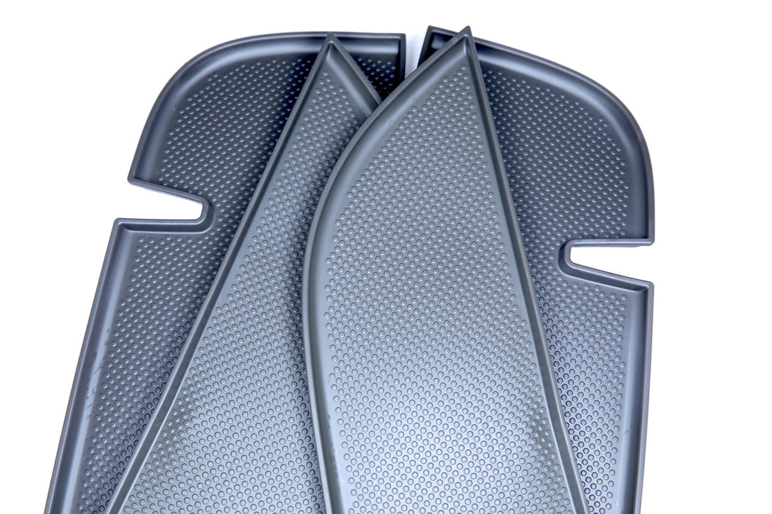 VW T5 / T5.1 Türfach-Einlagen Gummi/Silikon Dunkelgrau – Set (4 Stück) für Single Passenger, Door Pocket Inserts (2004–2015)