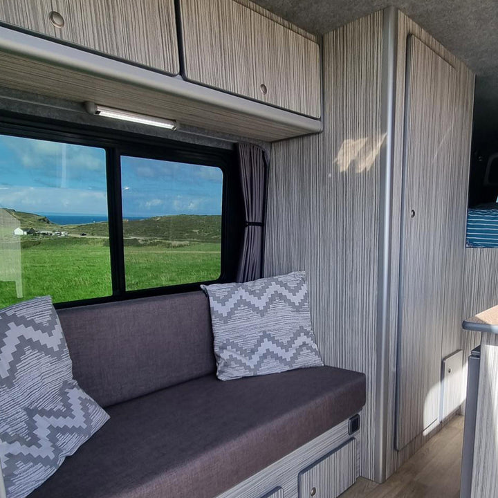 For Mercedes Sprinter Premium Window Curtains Van-X - Black/Grey