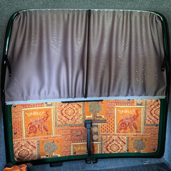 For VW Caddy Van Conversion Premium Curtains Van-X - Black/Grey